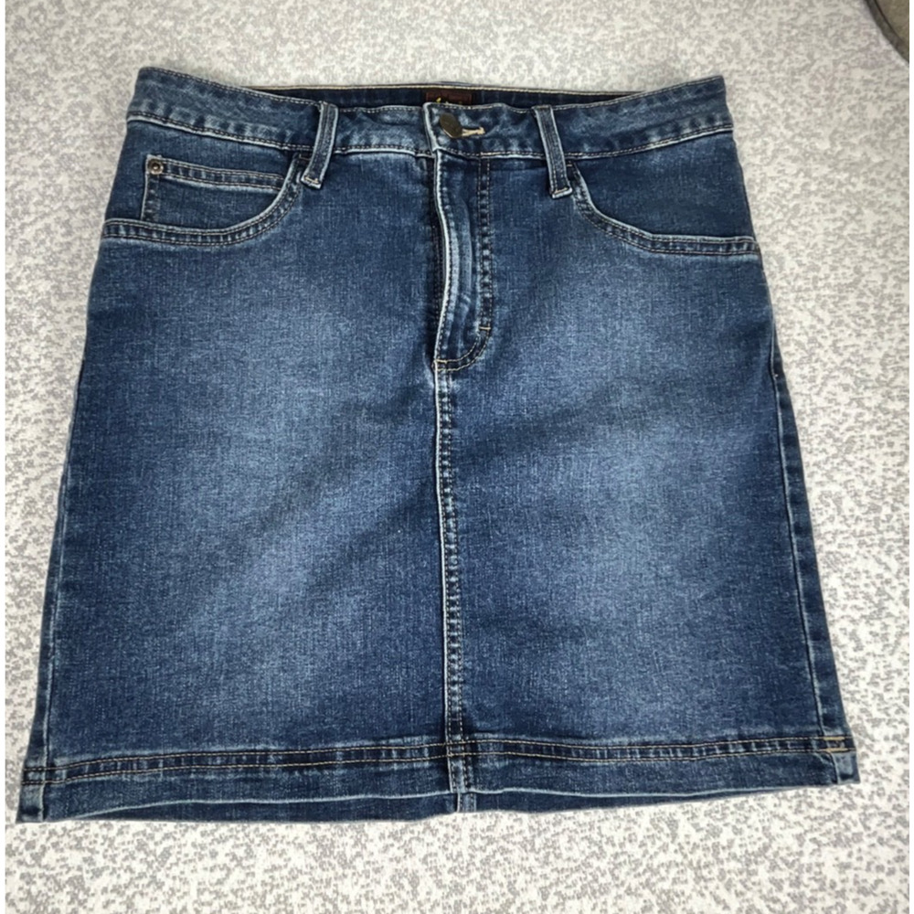 Gorpcore Active Summer Lee Denim Skort Lined Mini Skirt Blue Women's Size 8